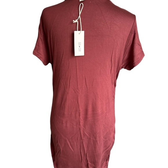 Ava Sam Rusty Orange Red Ruched Midi Dress Size L - Picture 15 of 17